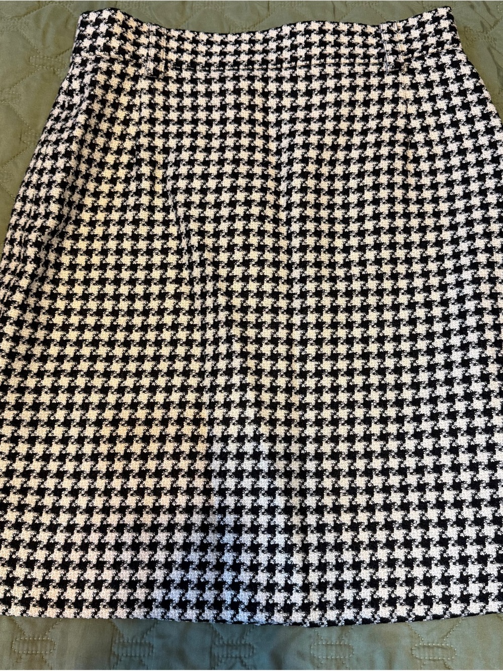 Mondi Black and White Houndstooth Pencil Skirt, Vintage